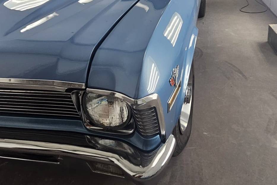Baby blue paint finish